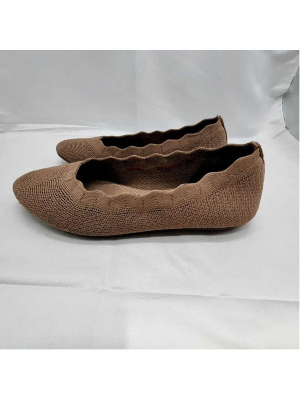 Skechers Shoes Womens 8 Brown Knit Ballet Flats Slip On Memory Foam Casual - Picture 4 of 6